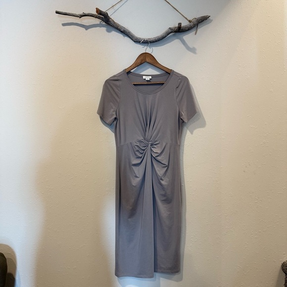 Sundance Journeys Joy Twist Front Shirt Dress in Grey - Picture 2 of 6